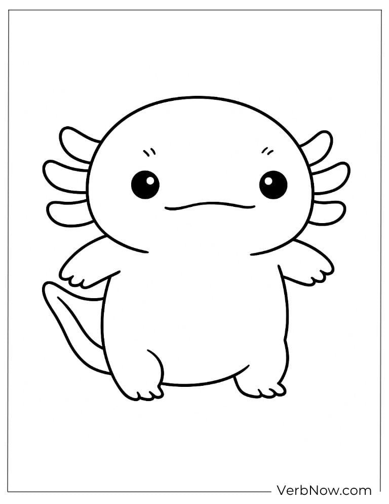 Cute axolotl with a happy expression