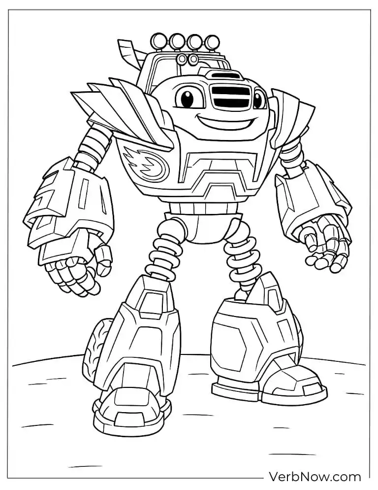 Blaze shows off his transformation into a powerful robot