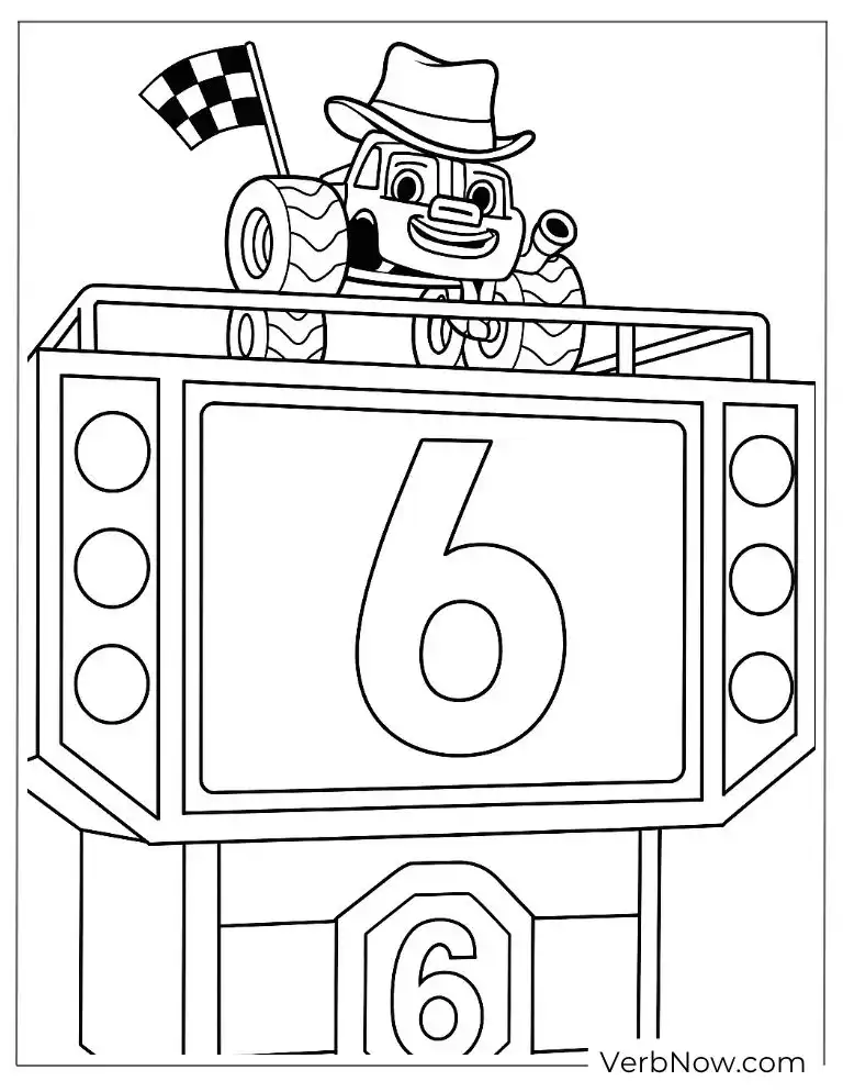 A monster truck waves a checkered flag
