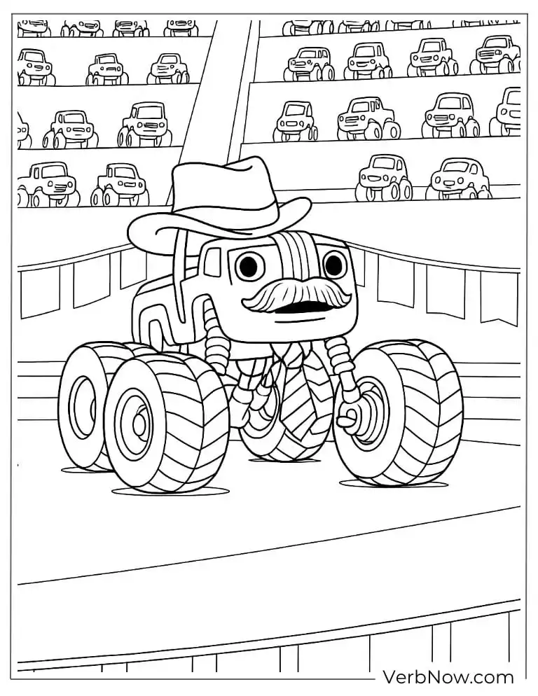 A monster truck drives through a stadium