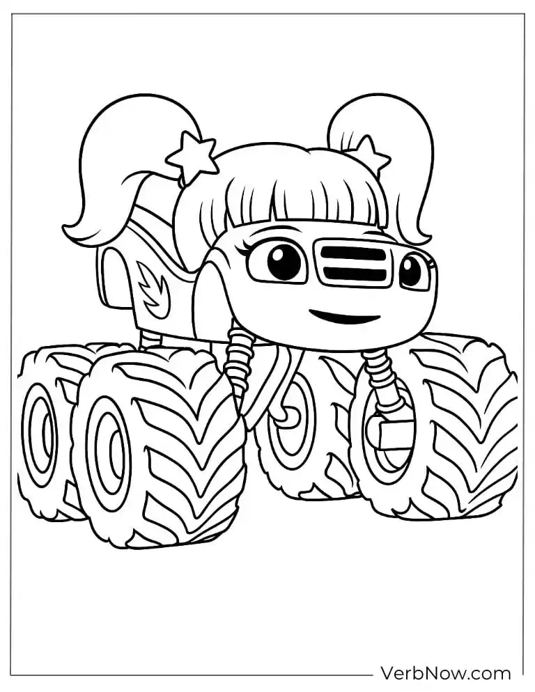 Starla poses with pigtails coloring page