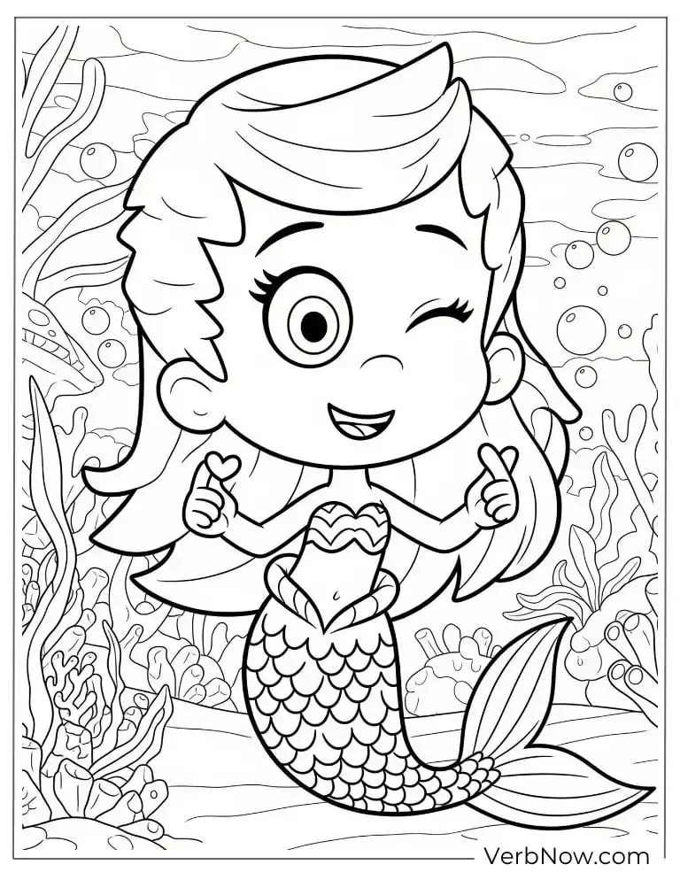 Molly winks underwater coloring page