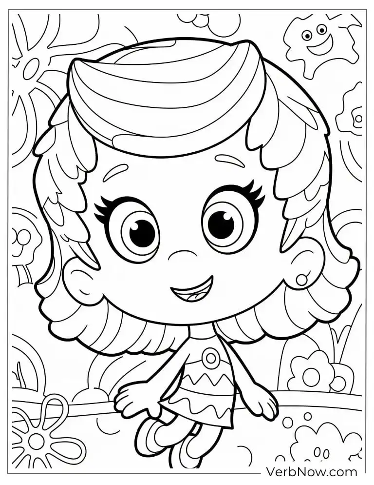 Coloring page of Molly poses sweetly