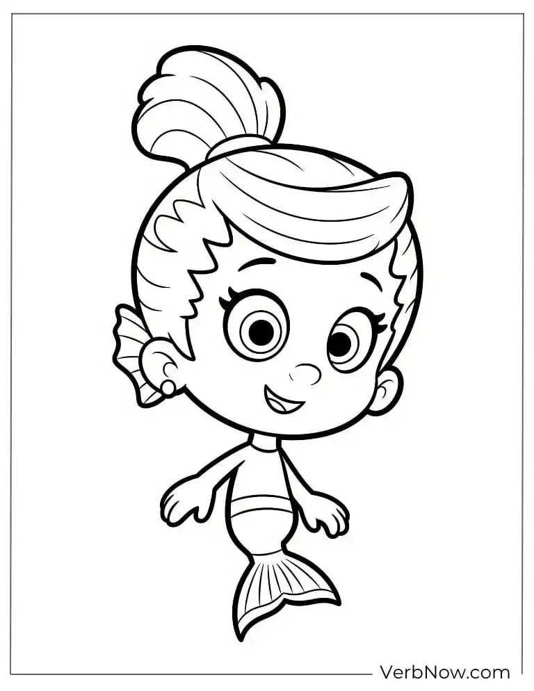 Gil smiling with a cute pose coloring page