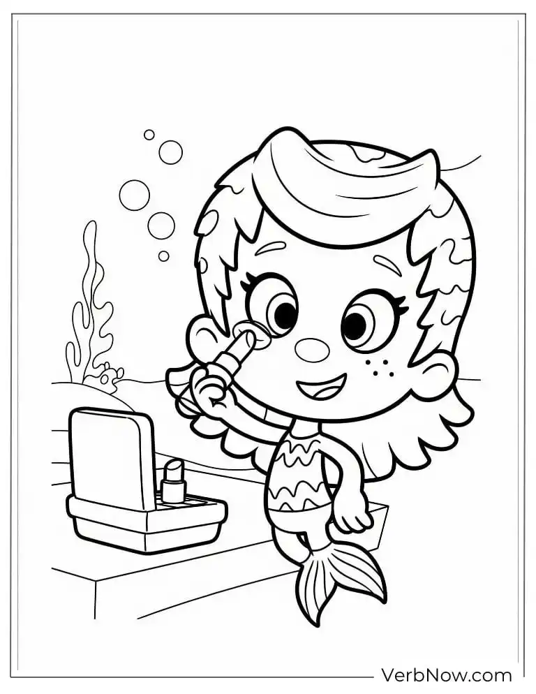 Coloring page of Molly makes up