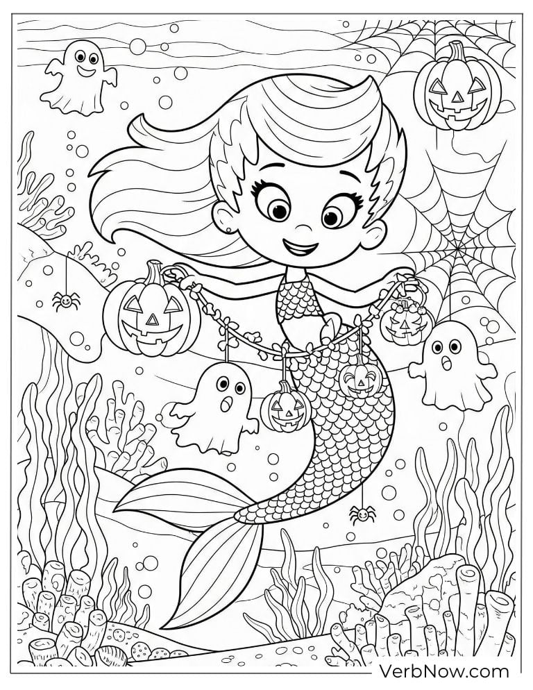 Molly with festive Halloween-themed scene