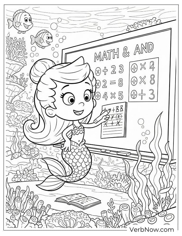 Molly teaches math on an underwater chalkboard