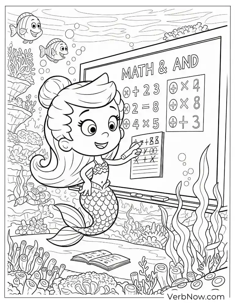 Molly teaches math on an underwater chalkboard