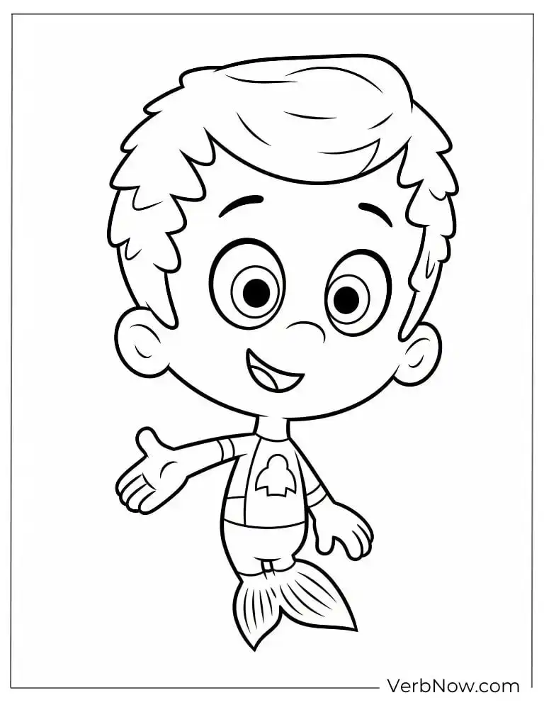 Coloring page of Gil gives a cheerful wave