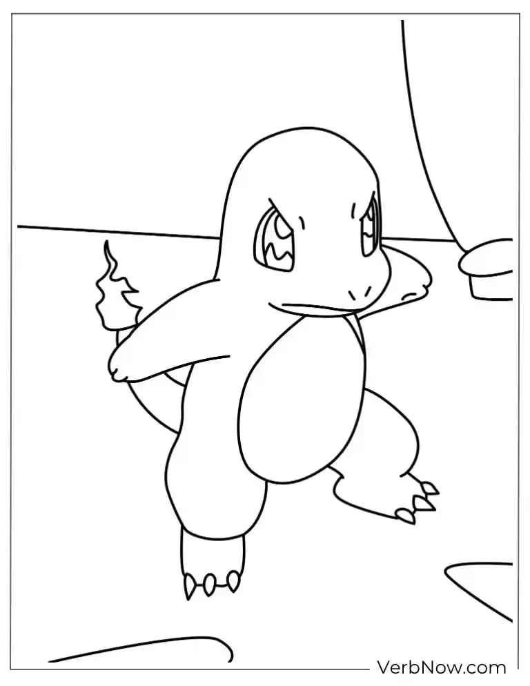 Charmander angry with its tail flame lit