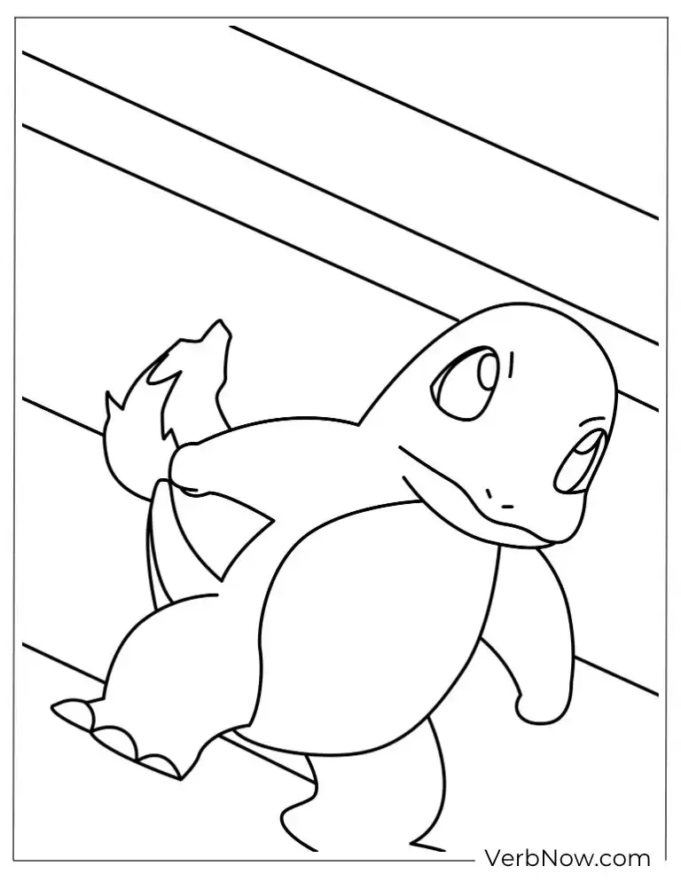 Charmander walking indoors curiously