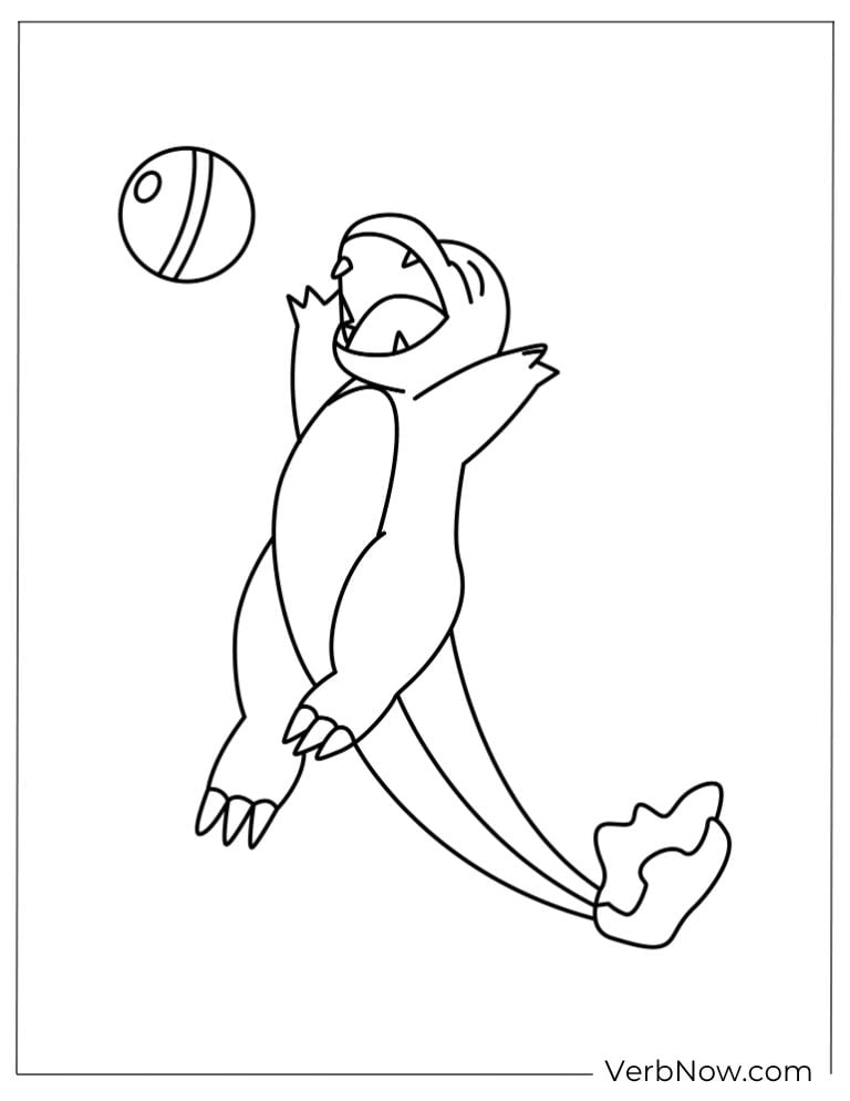Energetic Charmander jumping high to catch a ball