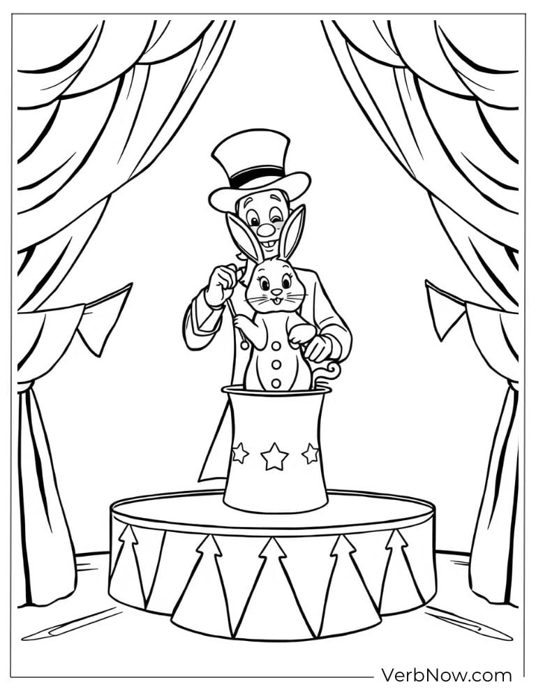 A magician performs a hat trick under the spotlight