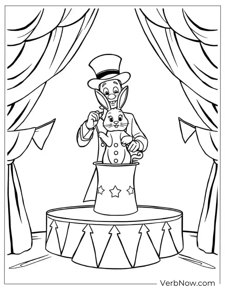 A magician performs a hat trick under the spotlight