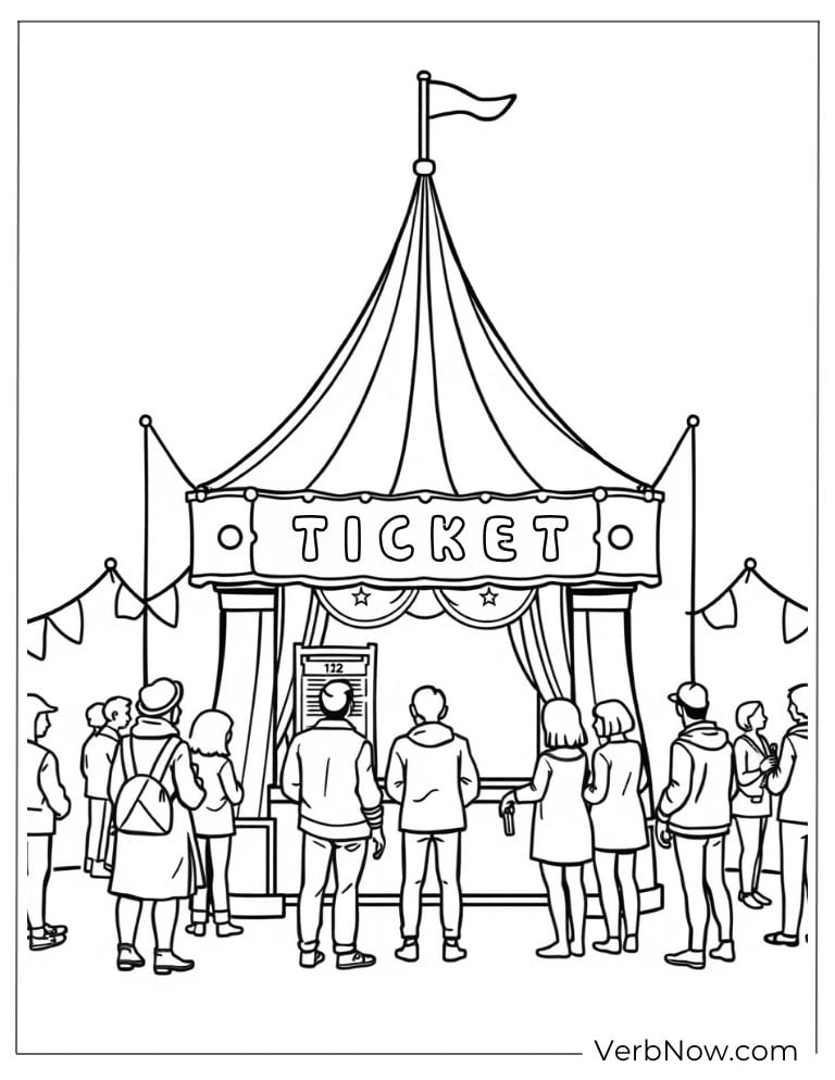Visitors gather at the ticket booth outside the circus