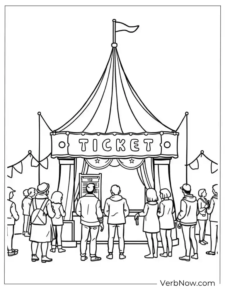 Visitors gather at the ticket booth outside the circus