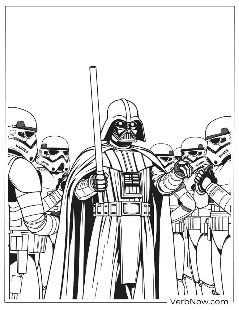 Vader commanding his squad of Stormtroopers