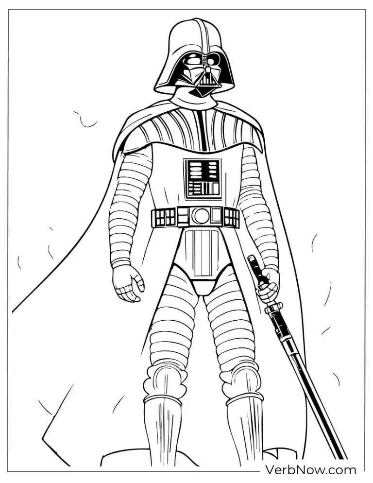 Classic Darth Vader pose holding a lightsaber