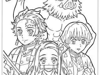 Demon Slayer Coloring Pages featured image