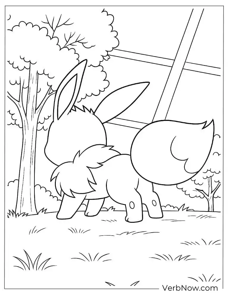 Eevee sniffing the ground coloring page