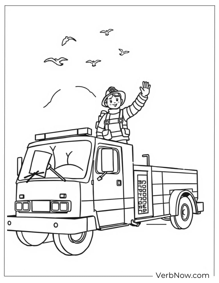 A fireman greets and comforts children