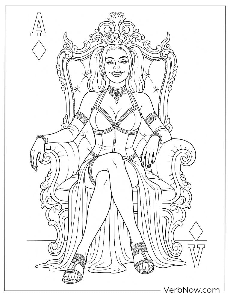 Harley sits confidently on a throne