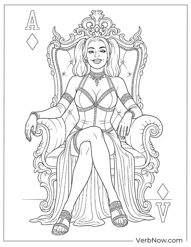Harley sits confidently on a throne
