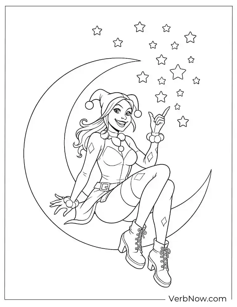 Harley sits on a crescent moon
