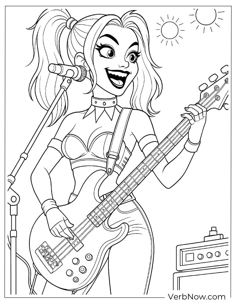 Rockstar Harley sings and plays electric guitar