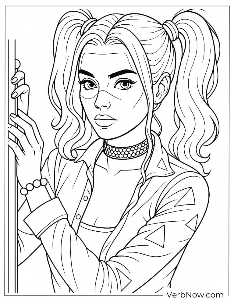 Harley poses with a confident and stylish look