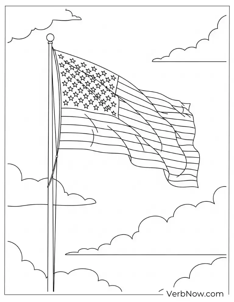 The American flag waving proudly in the sky