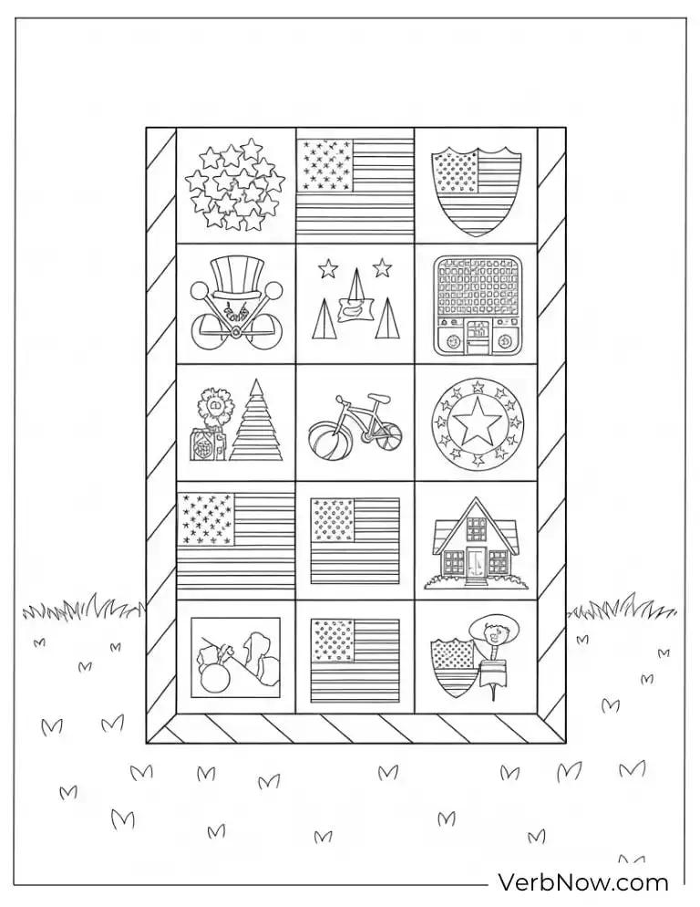 A frame featuring American-themed symbols