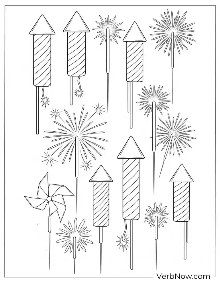 Fireworks and rockets bursting in celebration