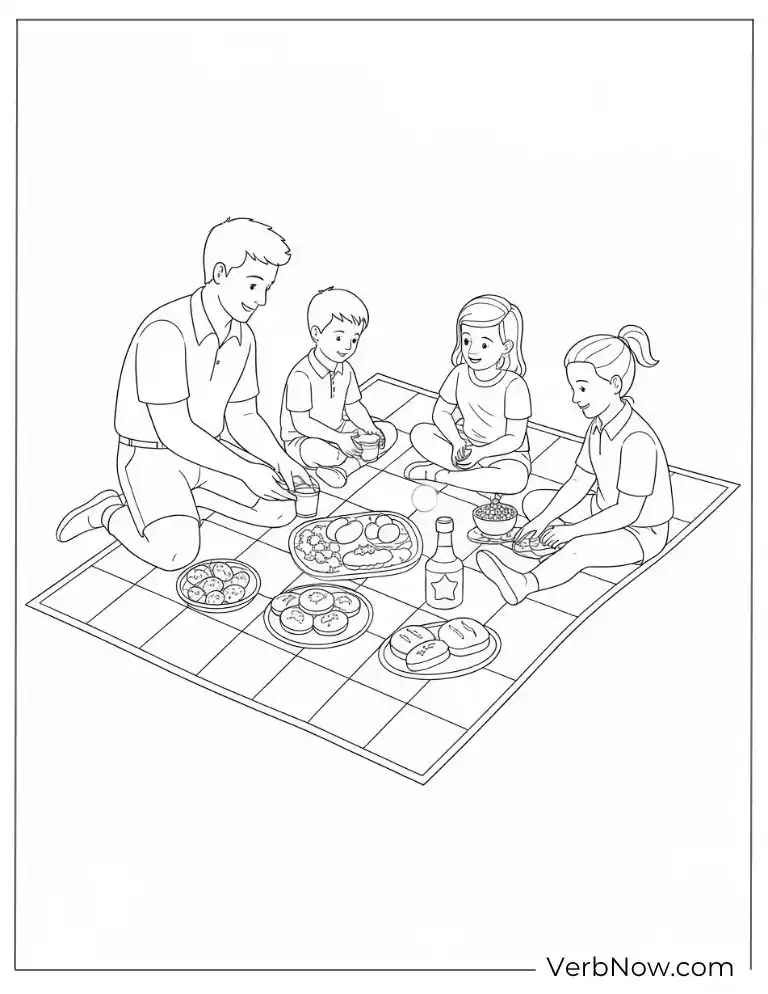 A family enjoying a 4th of July picnic