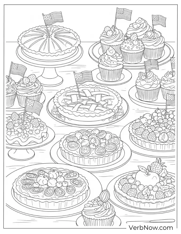 A table full of festive patriotic desserts and cupcakes