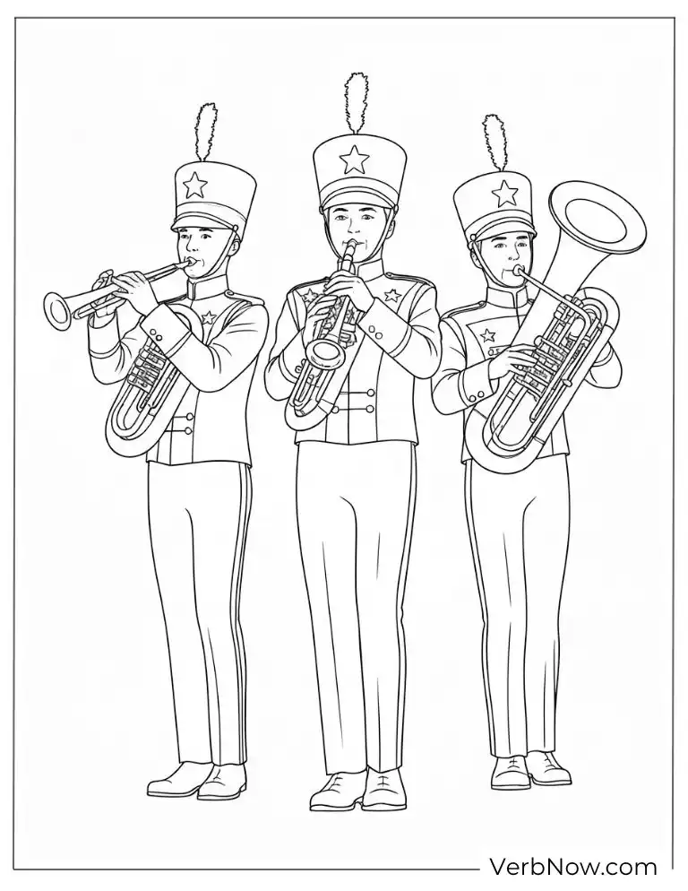 A marching band playing patriotic music