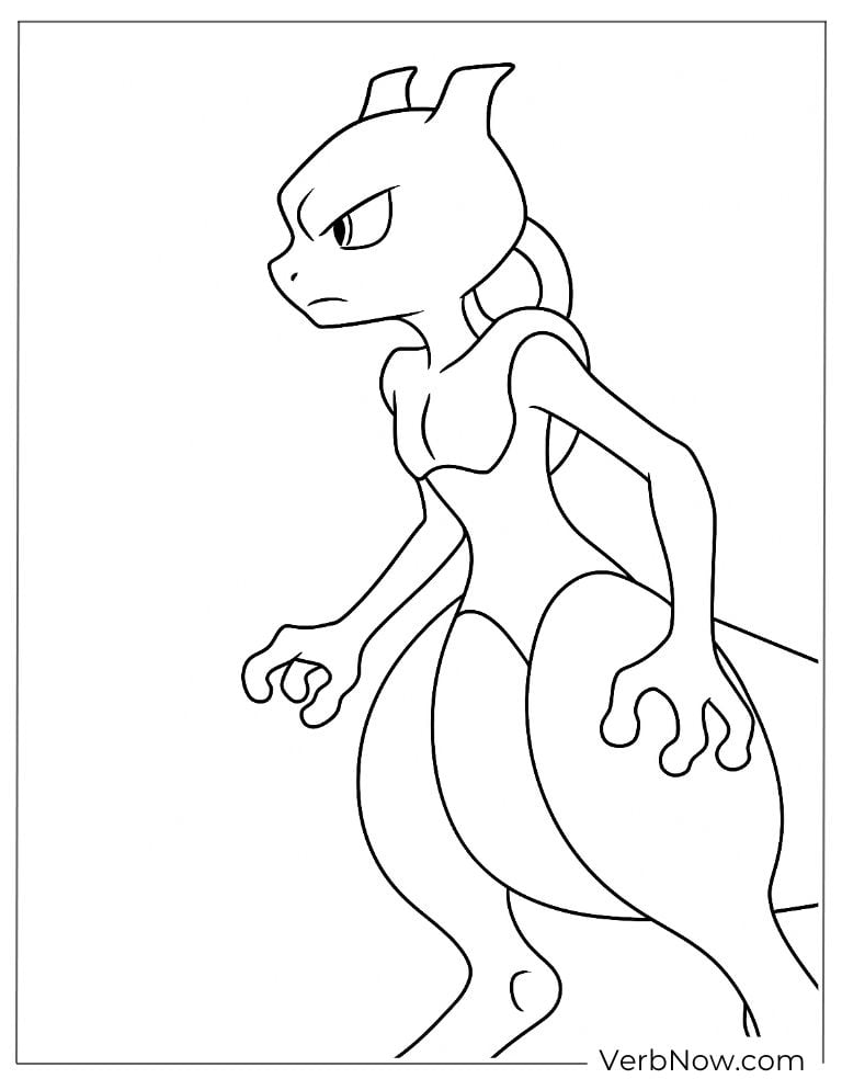 Mewtwo preparing to attack with a powerful stance