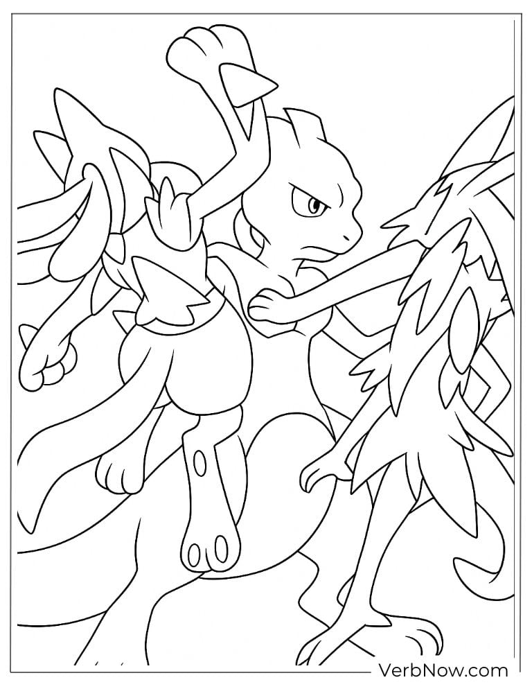 Mewtwo and another Pokémon in the combat