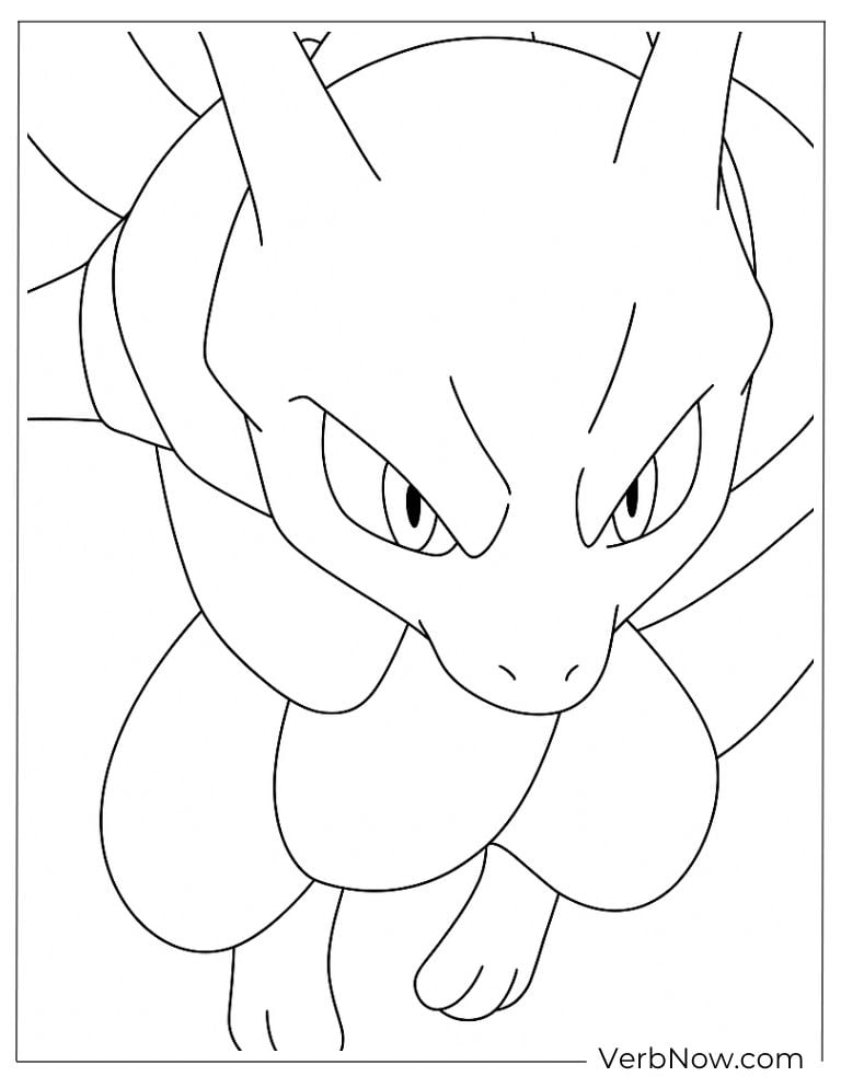 Mewtwo floating with a focused expression