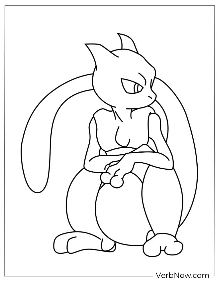 Mewtwo sitting with arms crossed