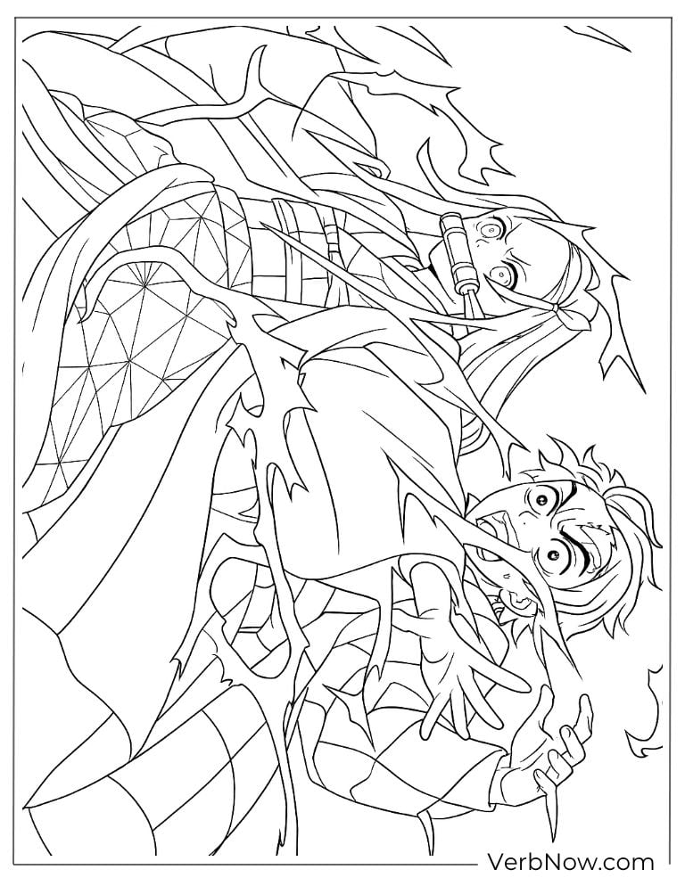 Nezuko in the war of demons coloring page