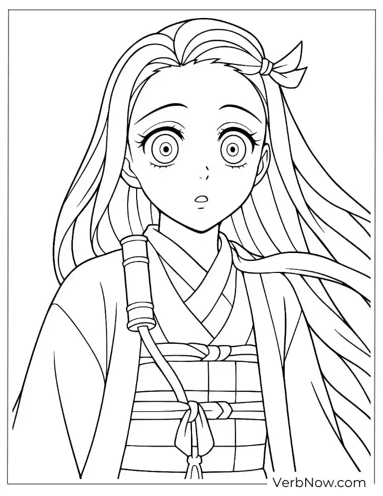 Nezuko with a surprised expression