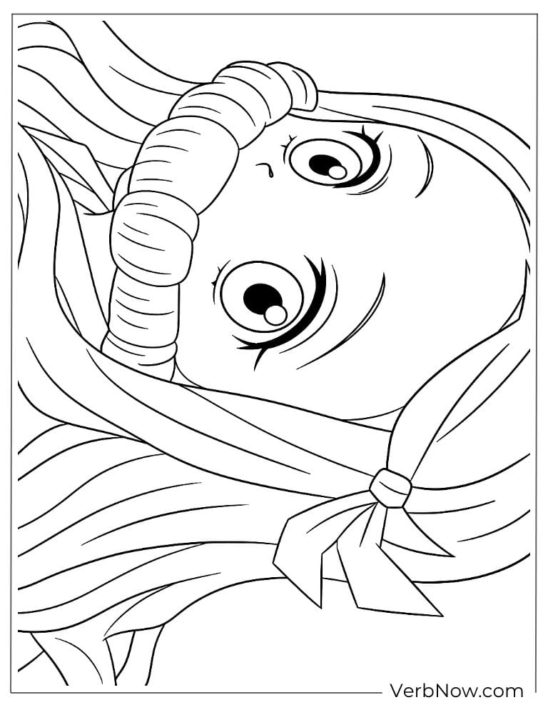 Coloring page of chibi Nezuko