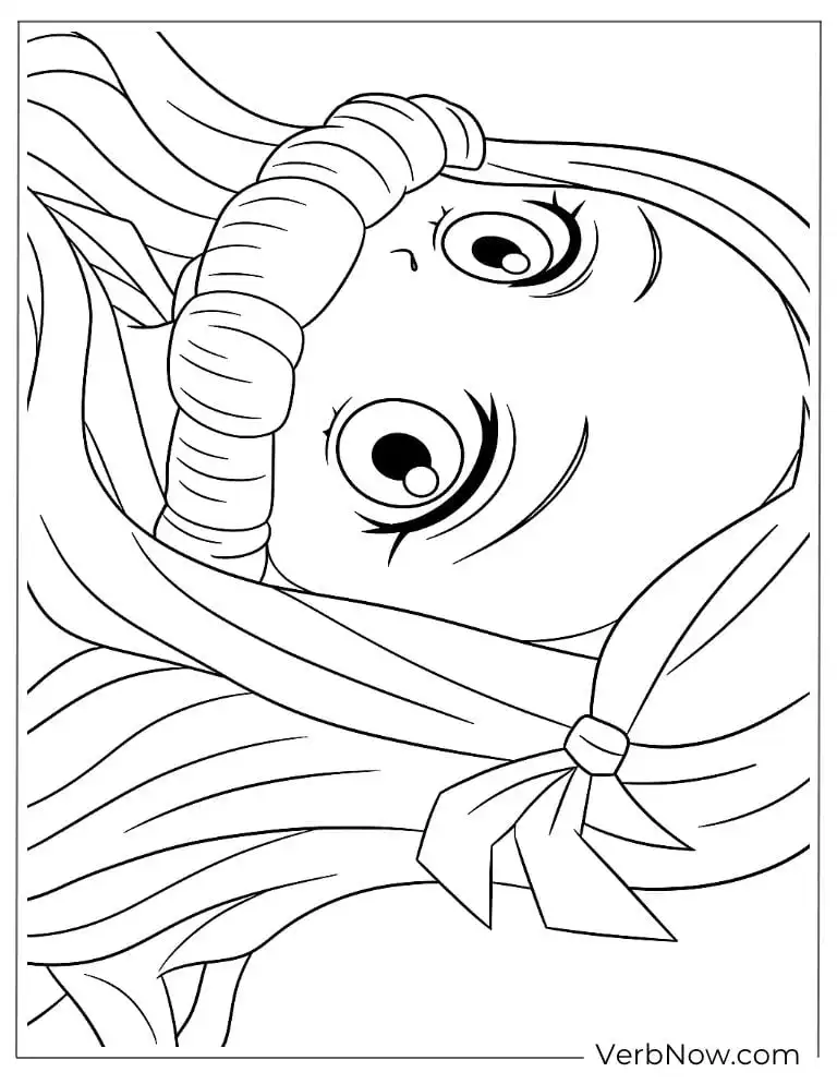 Coloring page of chibi Nezuko