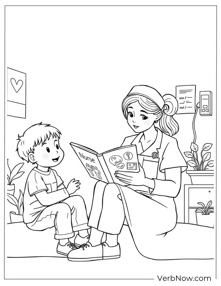 Nurse reads a story to a young child in the hospital