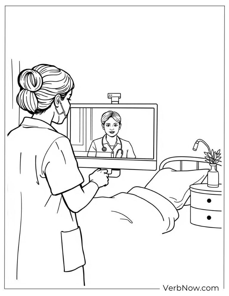 Nurse consults a patient through a video call