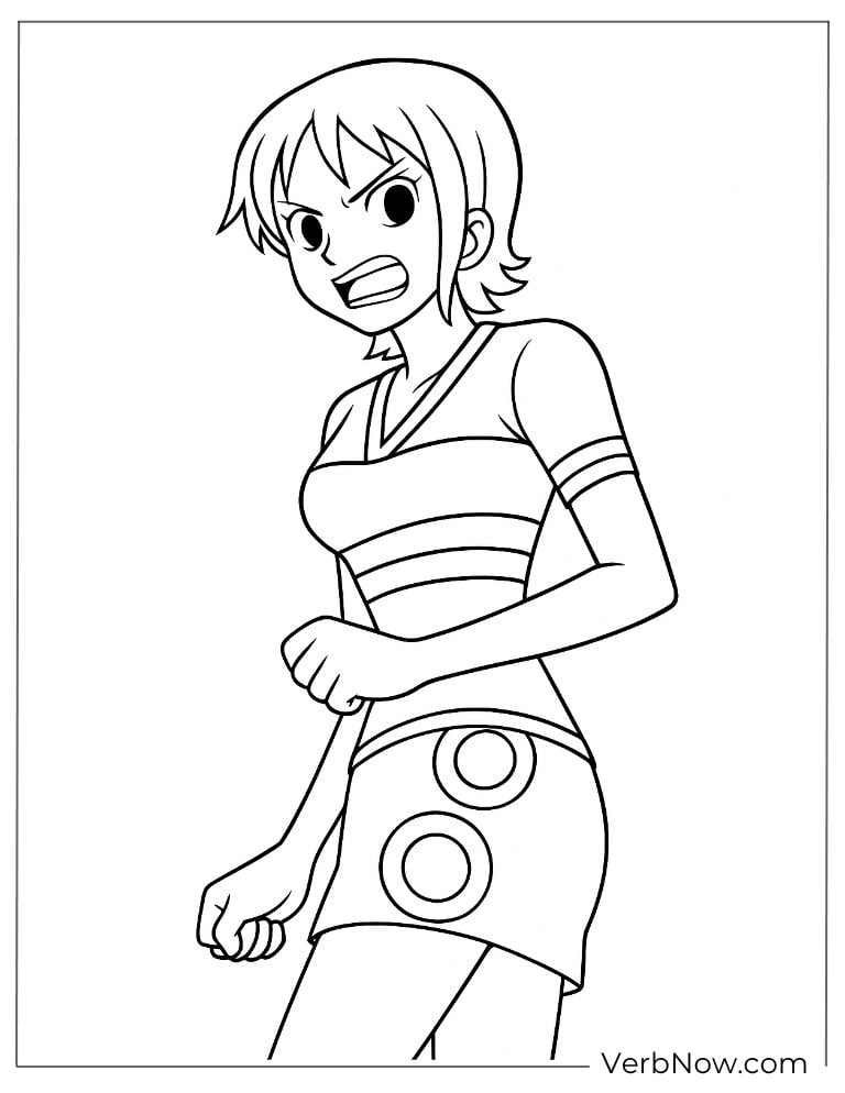 Nami in everyday clothes coloring page