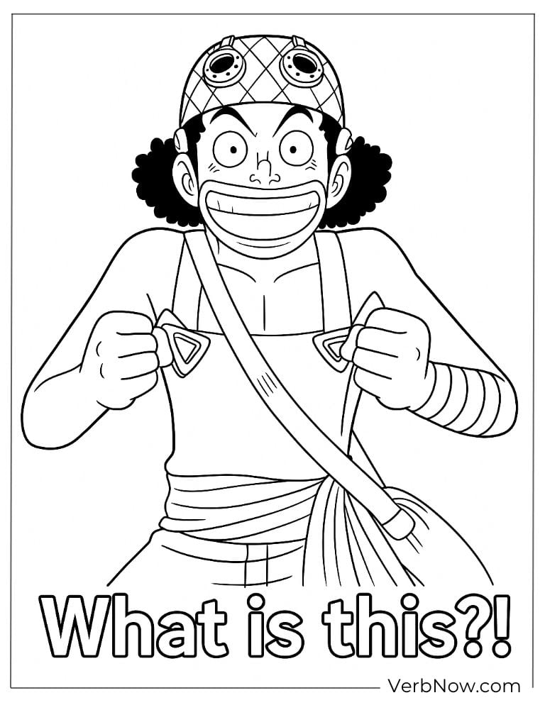 Usopp funny face coloring page