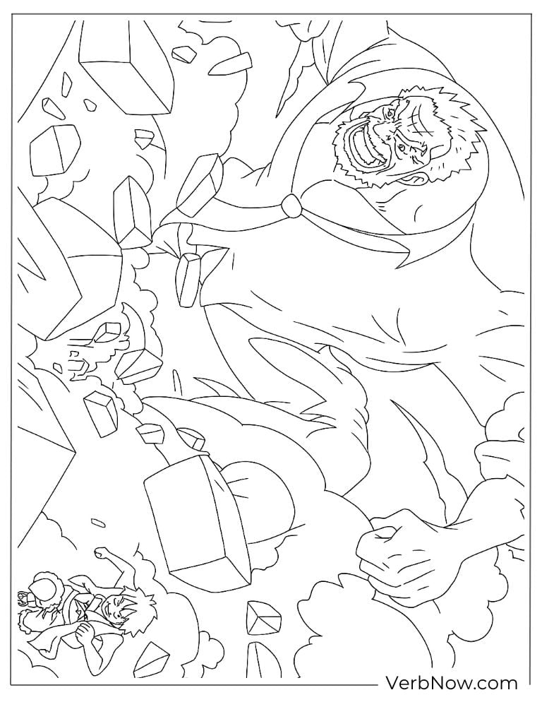 Garp in a fierce battle coloring page