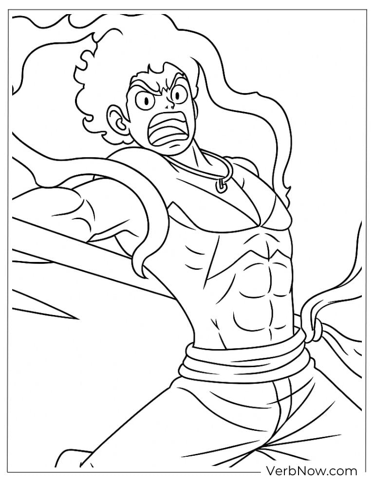 Luffy transformation coloring page